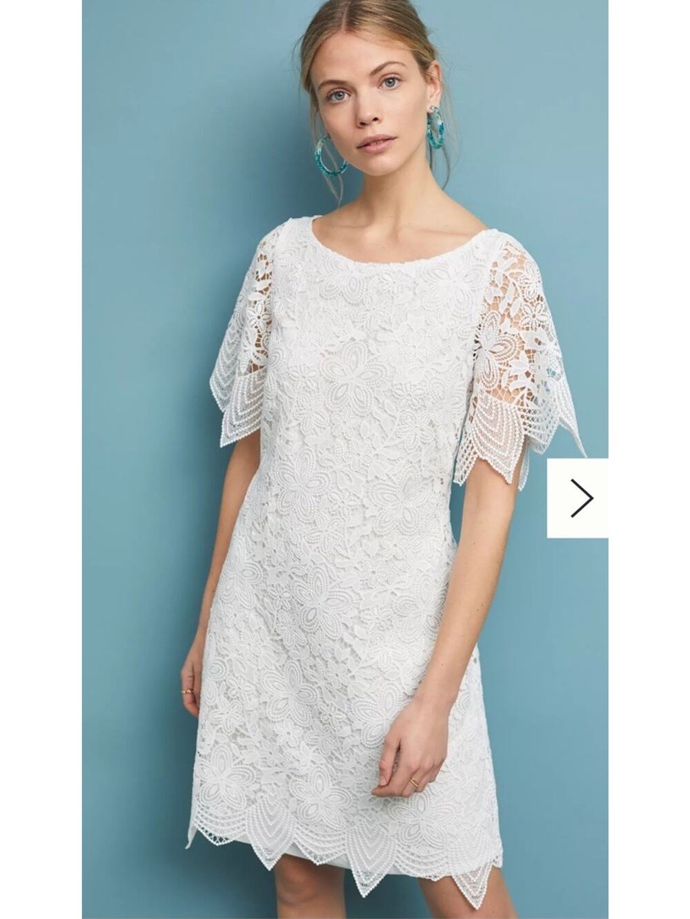 NWT MSRP $180 Anthropologie Dress Charleston Lace Mini Trim Sz 2P Wedding Guest